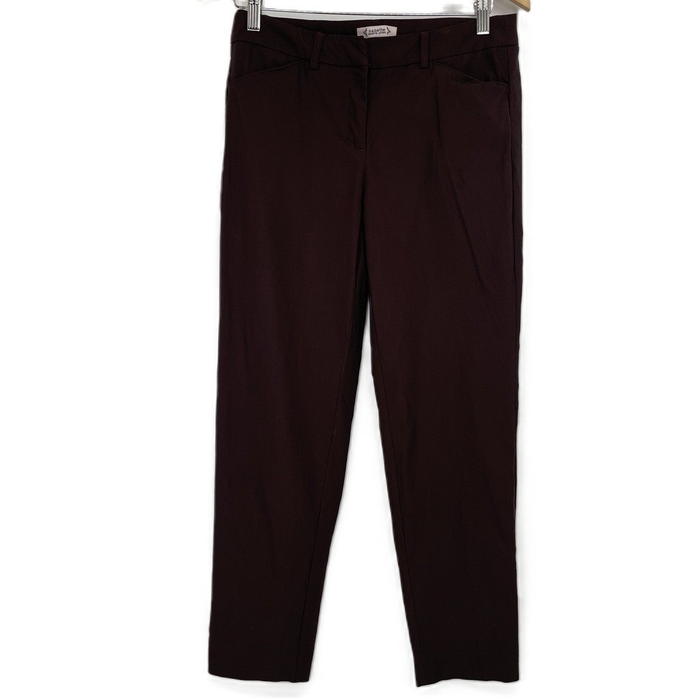 Nanette‎ Lepore Womens Brown Straight Leg Mid-Rise Officecore Dress Pants 4
